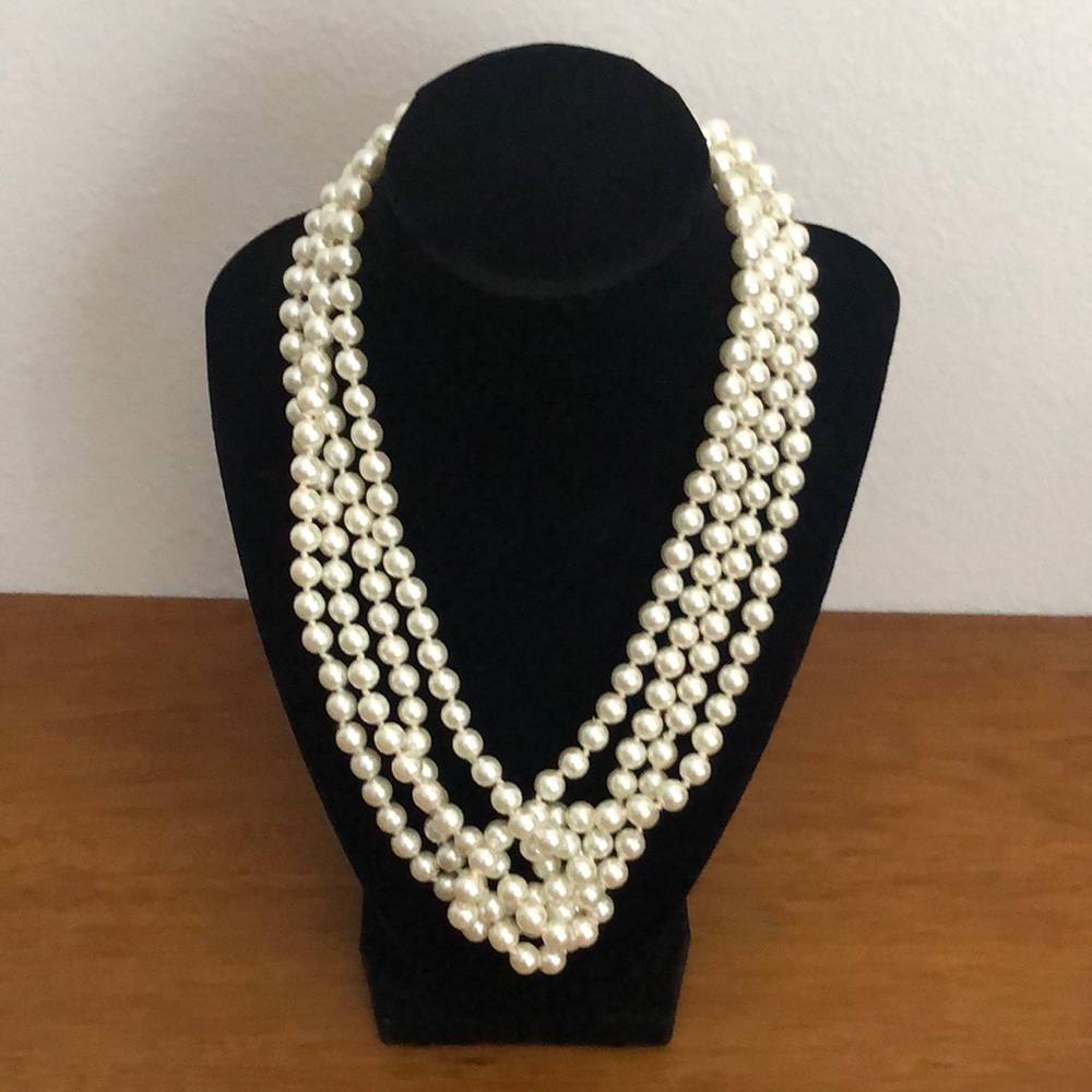 Faux Pearl Long Rope Necklace